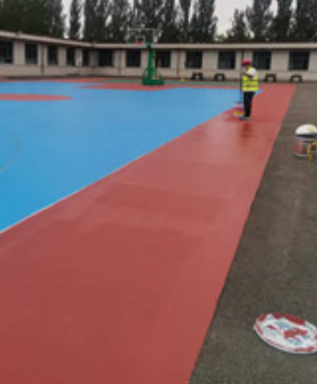 白碱滩旧篮球场地面改造翻新整改